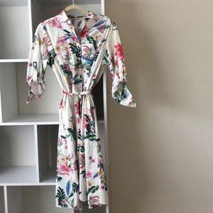Floral button down midi dress